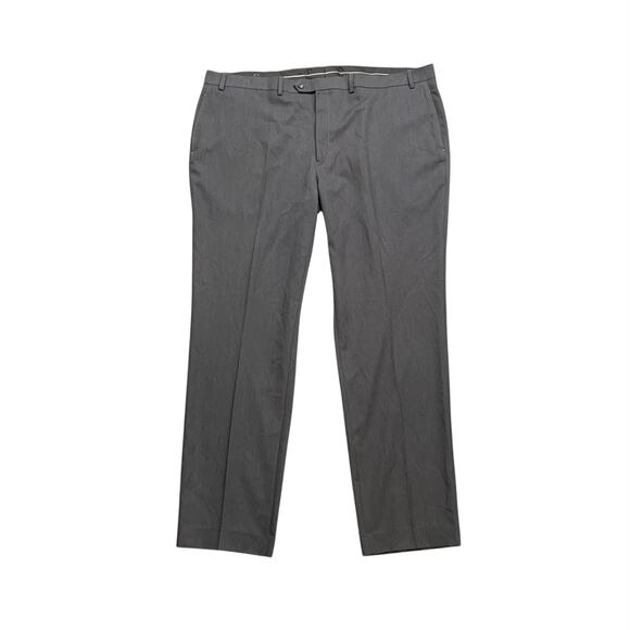 Van Heusen Pants Mens *42 Charcoal Talon Flat Front Stretch Formal Suit Dress - Picture 1 of 10